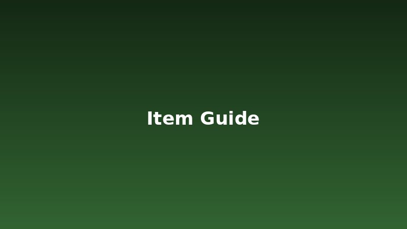 Item Guide